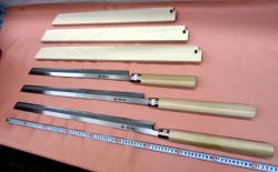 画像6: マグロ切包丁 　特上　白二鋼　朴八角水牛柄　刃54cm＋木柄→全長860mm　鞘付き