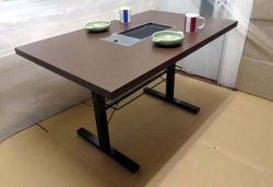 画像3: 焼肉テーブル(オーク　ダーク）CTR-710