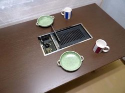 画像4: 焼肉テーブル(オーク　ダーク）CTR-710