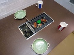 画像6: 焼肉テーブル(オーク　ダーク）CTR-710