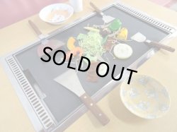 画像2: もんじゃ焼きテーブル 白木柄　2本足長　
