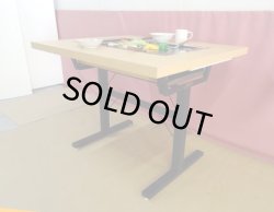 画像4: もんじゃ焼きテーブル 白木柄　2本足長　