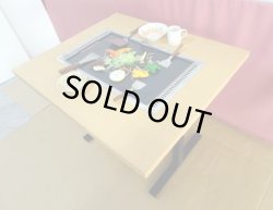 画像3: もんじゃ焼きテーブル 白木柄　2本足長　