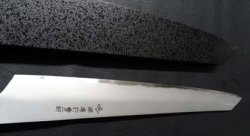 画像3: 剣型柳刃　飛燕　焔　HOMURA　両刃　安来青二鋼　塗り鞘ピン付き