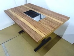 画像4: 焼肉テーブル(ティオネ：薄茶の木目）注文生産 CTR-710