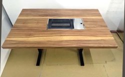 画像3: 焼肉テーブル(ティオネ：薄茶の木目）注文生産 CTR-710