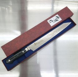 画像2: 堺孝行　コアレス　ダマスカス　リネンマイカルタ　260mm　剣型柳刃　新品