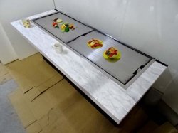 画像6: ３６００（1800＋1800）ｘ（７００＋パイプ５０）ｘ高さ７５０　白石目柄　即納可/