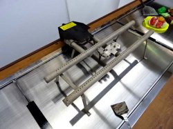 画像5: ２６００ｘ８００ｘ高７５０　古木柄（茶色の木目）　即納可　お好み焼・鉄板焼カウンター　鉄板・バーナーx３付/