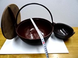 画像3: 電調用　民芸みやま鍋　２７ｃｍ　展示品ｘ2のみ　鉄鋳物製　いなか鍋