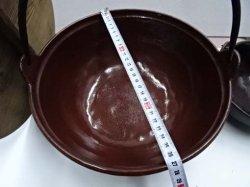 画像1: 電調用　民芸みやま鍋　２７ｃｍ　展示品ｘ2のみ　鉄鋳物製　いなか鍋