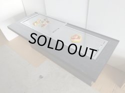 画像3: お好み焼・鉄板焼　カウンター　1800ｘ（700＋パイプ50）ｘ高さ７５０　黒木目　鉄板１枚メインの焼き専/
