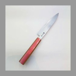 画像9: 堺孝行　くのいち　彫刻包丁　包丁に美しいデザインを彫刻した芸術品の包丁　筋引240ｍｍ　三徳180ｍｍ　ペティ150ｍｍ　３サイズ