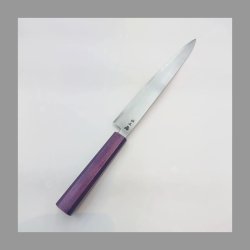 画像21: 堺孝行　くのいち　彫刻包丁　包丁に美しいデザインを彫刻した芸術品の包丁　筋引240ｍｍ　三徳180ｍｍ　ペティ150ｍｍ　３サイズ