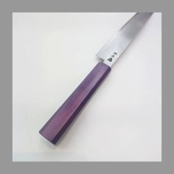 画像23: 堺孝行　くのいち　彫刻包丁　包丁に美しいデザインを彫刻した芸術品の包丁　筋引240ｍｍ　三徳180ｍｍ　ペティ150ｍｍ　３サイズ