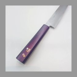 画像20: 堺孝行　くのいち　彫刻包丁　包丁に美しいデザインを彫刻した芸術品の包丁　筋引240ｍｍ　三徳180ｍｍ　ペティ150ｍｍ　３サイズ