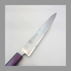 画像19: 堺孝行　くのいち　彫刻包丁　包丁に美しいデザインを彫刻した芸術品の包丁　筋引240ｍｍ　三徳180ｍｍ　ペティ150ｍｍ　３サイズ