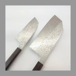 画像5: コアレスウェンジ輪無柄　幅広文化包丁195ｍｍ＋小文化包丁135ｍｍ ２本セット　VG-10　VG-2　ステンレス系　サビにくい 