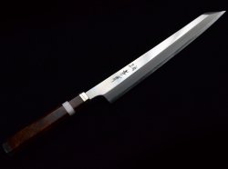 画像1: 紫電　SHIDEN　 銀三鋼（サビにくい鋼）　剣型柳刃　300ｍｍ　杉原モデル 