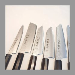 画像5: 梨地 菜切 160mm VG-10 黒檀柄 ステンレス 割込 堺孝行 ステンレス 両刃