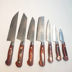 画像3: 堺孝行　33層槌目ダマスカス 　剣型柳刃　筋引　牛刀　三徳　ブッチャーナイフ　菜切　ペティナイフ