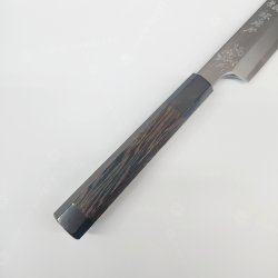 画像4: 堺孝行 飛燕 片刃 銀三鋼墨流 花吹雪 塗り鞘ピン付き 300mm 窪田彫刻 タケウチ別注品 ダマスカス レア ステンレス系 サビにくい