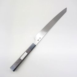 画像3: 堺孝行 飛燕 片刃 銀三鋼墨流 花吹雪 塗り鞘ピン付き 300mm 窪田彫刻 タケウチ別注品 ダマスカス レア ステンレス系 サビにくい