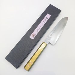 画像4: 堺孝行　くのいち　彫刻包丁　包丁に美しいデザインを彫刻した芸術品の包丁　筋引240ｍｍ　三徳180ｍｍ　ペティ150ｍｍ　３サイズ