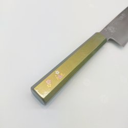 画像16: 堺孝行　くのいち　彫刻包丁　包丁に美しいデザインを彫刻した芸術品の包丁　筋引240ｍｍ　三徳180ｍｍ　ペティ150ｍｍ　３サイズ