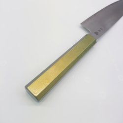 画像17: 堺孝行　くのいち　彫刻包丁　包丁に美しいデザインを彫刻した芸術品の包丁　筋引240ｍｍ　三徳180ｍｍ　ペティ150ｍｍ　３サイズ