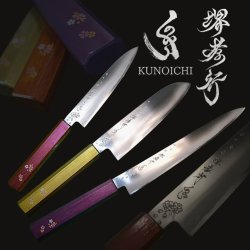 画像1: 彫刻包丁　包丁に美しいデザインを彫刻した芸術品の包丁　くのいち　３サイズ