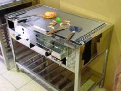 画像3: 900ｘ550型（カウンター埋め込み型）足付　鉄板焼き機