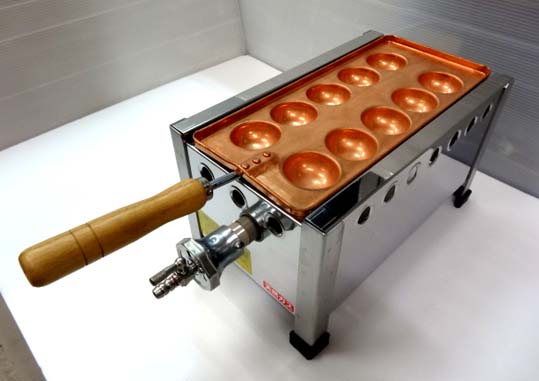 明石焼き器 手打ち銅板鍋付 １０穴x１連