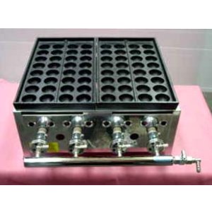 画像: たこ焼器　鉄大32穴x2連