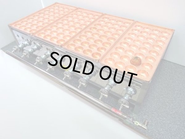 画像1: たこ焼器　手打ち銅板大32穴x４連
