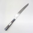 画像3: 堺孝行 飛燕 片刃 銀三鋼墨流 花吹雪 塗り鞘ピン付き 300mm 窪田彫刻 タケウチ別注品 ダマスカス レア ステンレス系 サビにくい
