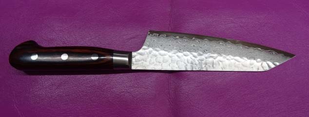 画像3: ３３層槌目ダマスカス　剣型三徳包丁　１６０　＊美しい模様　切離れ　刃先切　で選ぶならコレ！