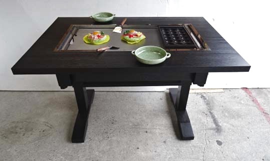 画像3: たこ焼＋鉄板焼（お好み焼）兼用テーブル　４人用　ガス用