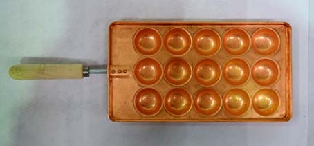 明石焼き器（手打ち銅板鍋付） オリジナル特製カンテキ １５穴ｘ４連