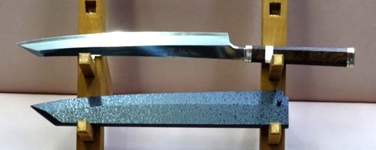 画像2: 紫電　SHIDEN　 銀三鋼（サビにくい鋼）　剣型柳刃　300ｍｍ　杉原モデル 