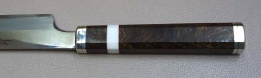 画像: 紫電　SHIDEN　 銀三鋼（サビにくい鋼）　剣型柳刃　300ｍｍ　杉原モデル 