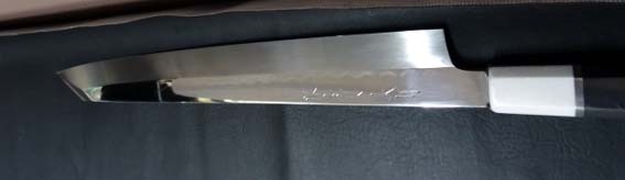 画像: 真打 飛燕 (本焼白二鋼) 剣型柳刃 300mm　波浮かし 波紋がたまらない 入荷しました　鏡面（元々）鞘付（元々）