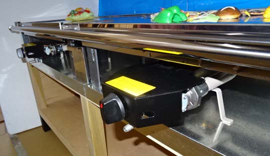 画像5: お好み焼・鉄板焼 カウンター　１８００ｘ（７００＋パイプ５０）ｘ高さ７５０　白石目柄　即納可/