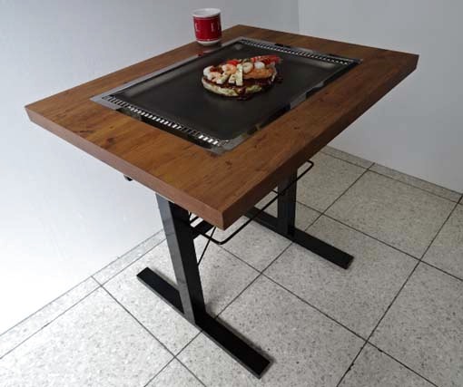 お好み焼きテーブル 鉄板焼きテーブル 鉄板付ダイニングテーブル