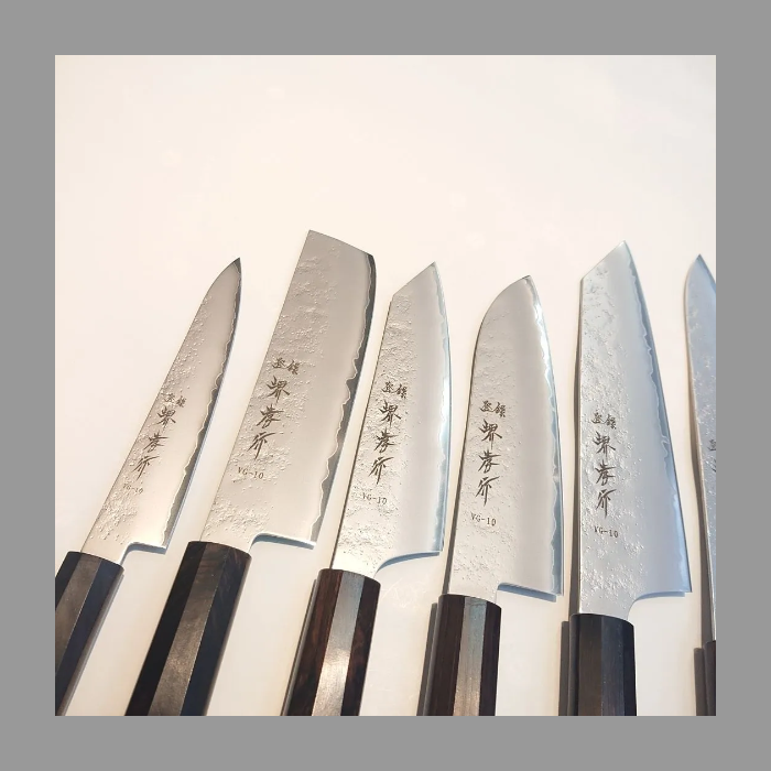 画像: 梨地 ペテ 150mm VG-10 黒檀柄 ステンレス 割込 堺孝行 両刃
