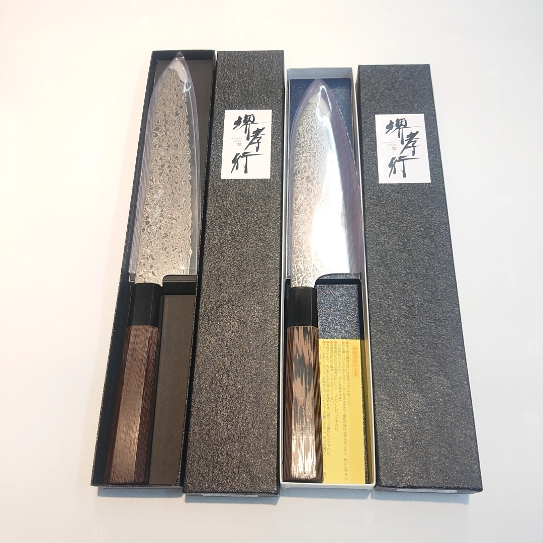 画像: 堺孝行　銀河 ぎんが ZA-18 和三徳180mm 和牛刀210mm ペテ150mm 菜切165mm ダマスカス ステンレス　堺孝行　sakai takayuki ginga sanntoku gyutou stainless