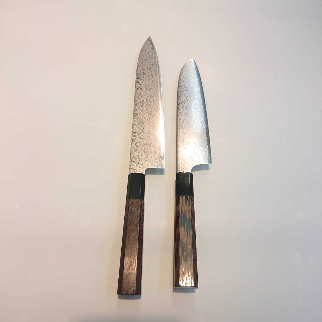 画像: 堺孝行　銀河 ぎんが ZA-18 和三徳180mm 和牛刀210mm ペテ150mm 菜切165mm ダマスカス ステンレス　堺孝行　sakai takayuki ginga sanntoku gyutou stainless