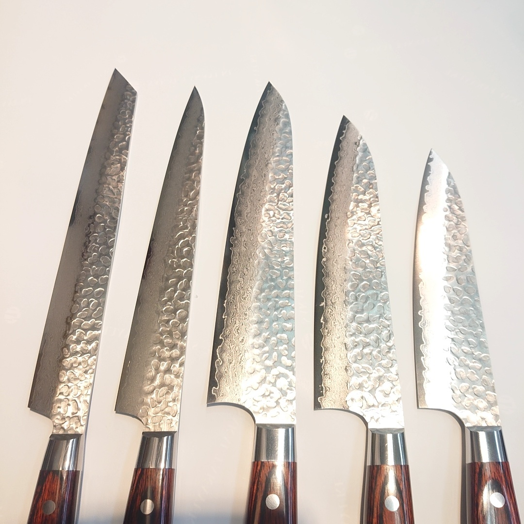 画像11: 堺孝行　33層槌目ダマスカス 　剣型柳刃　筋引　牛刀　三徳　ブッチャーナイフ　菜切　ペティナイフ