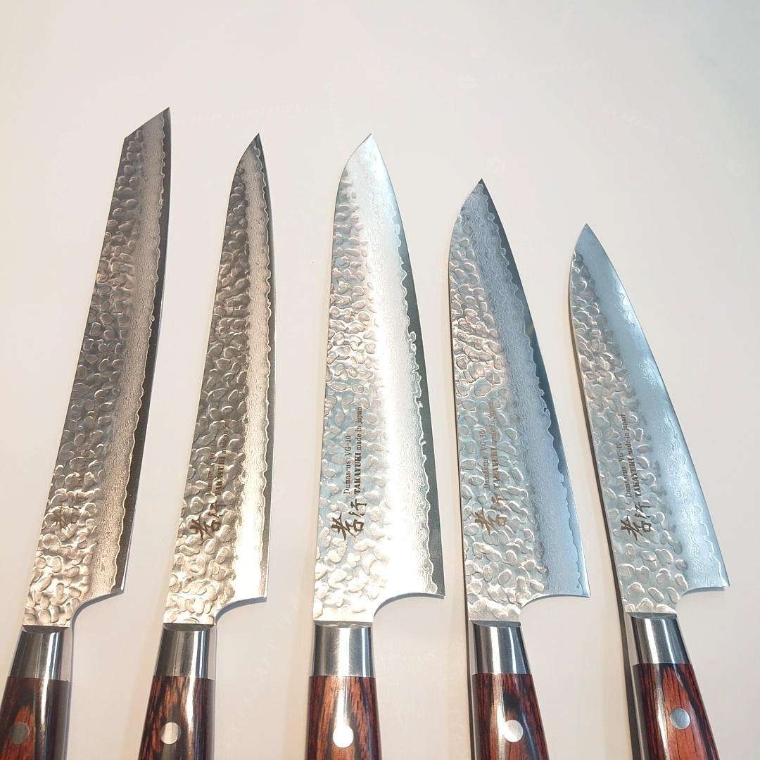 画像10: 堺孝行　33層槌目ダマスカス 　剣型柳刃　筋引　牛刀　三徳　ブッチャーナイフ　菜切　ペティナイフ