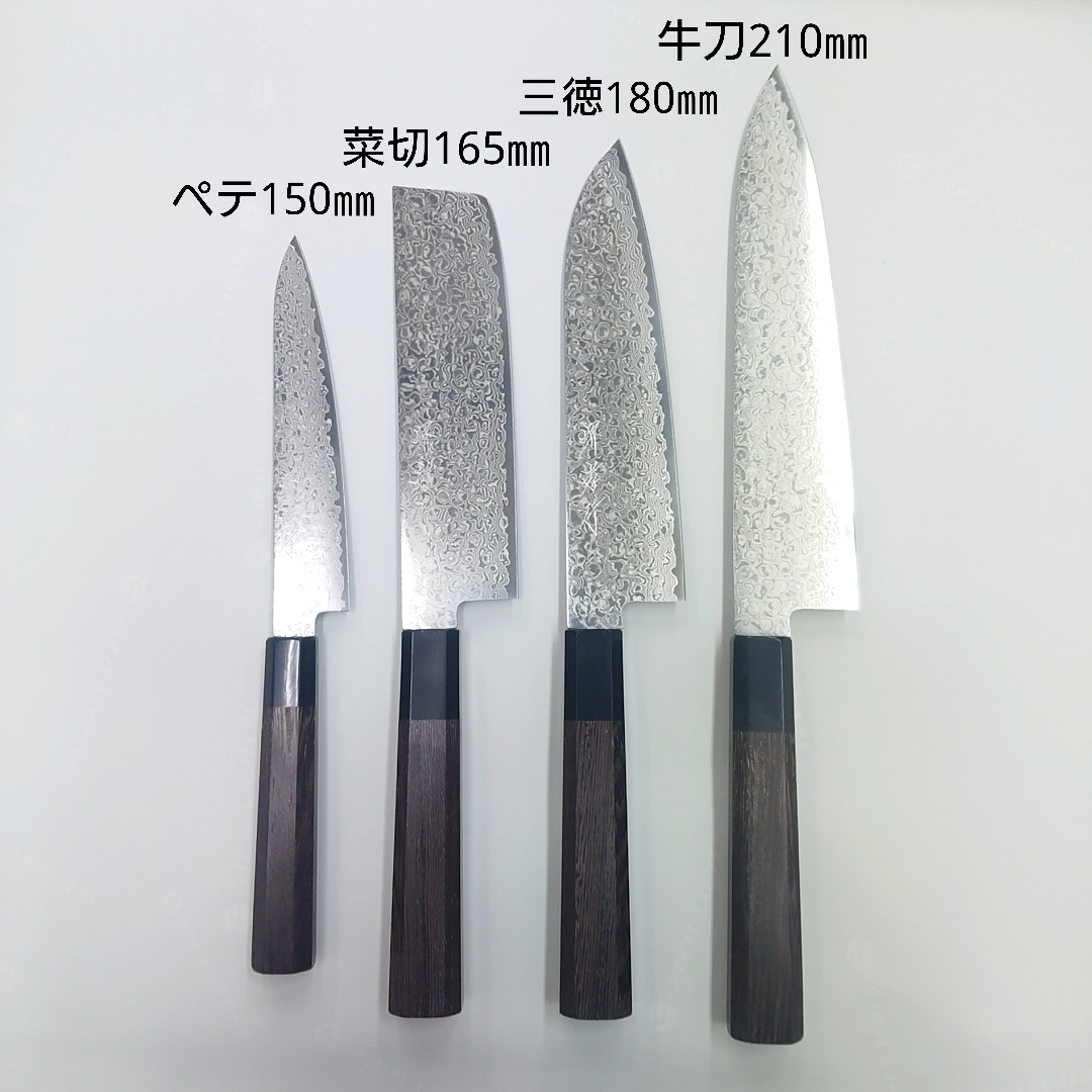 画像1: 堺孝行　銀河 ぎんが ZA-18 和三徳180mm 和牛刀210mm ペテ150mm 菜切165mm ダマスカス ステンレス　堺孝行　sakai takayuki ginga sanntoku gyutou stainless